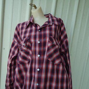 Vintage Western Pearl Snap Shirt Walls 2xl Plaid Long Sleeve Cowboy Western